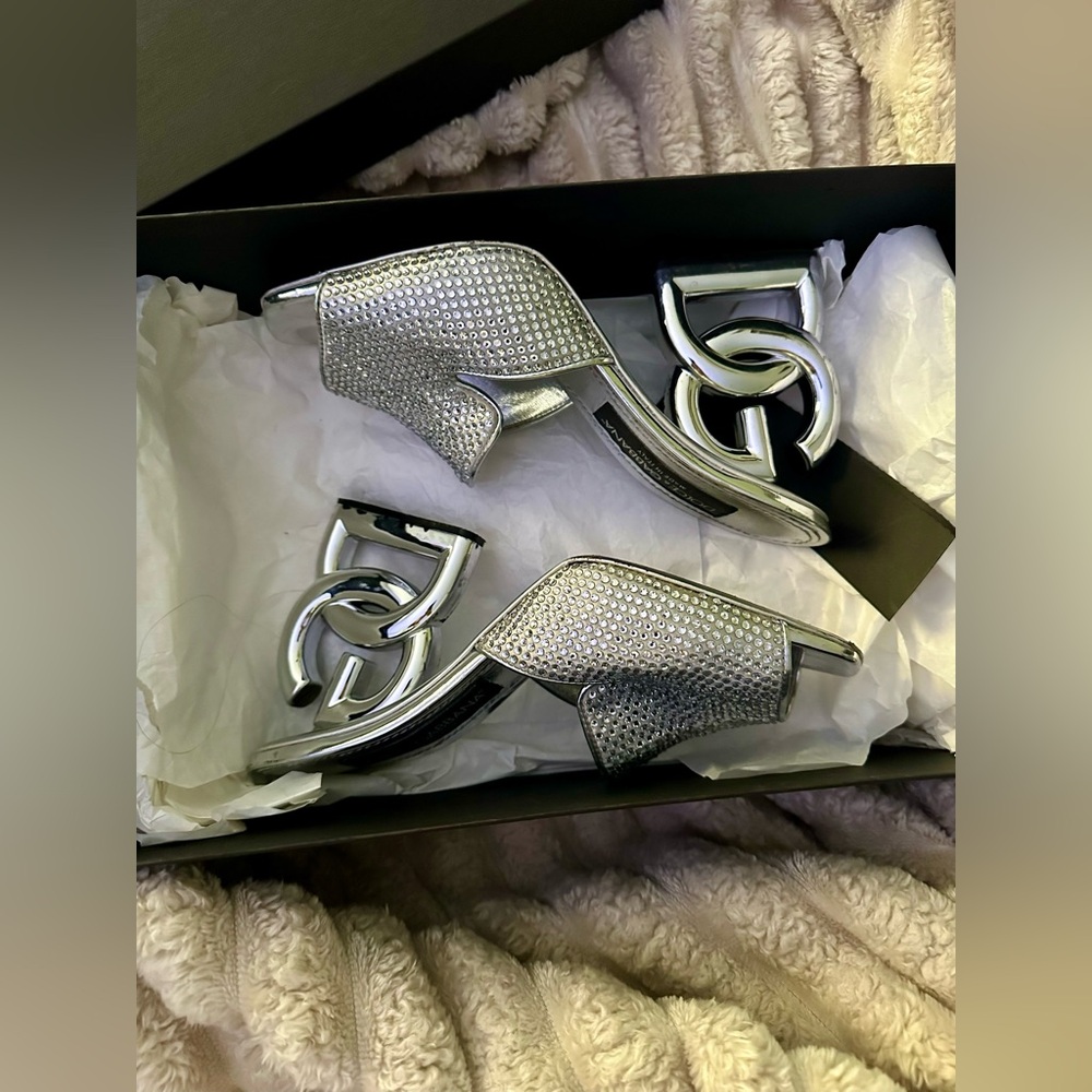 Dolce & Gabana Mules with fusible rhinestone detailing and 3.5 heel
